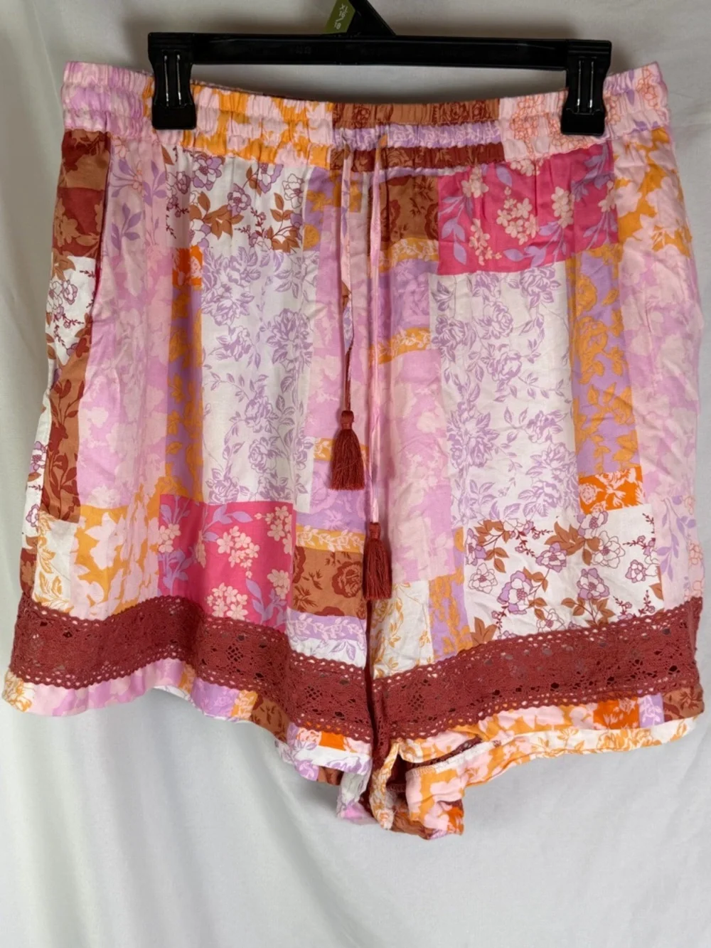 Bra N Things Floral Patchwork Lounge Relaxed Fit Shorts Pajama Boho Size 14